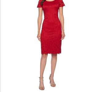 Midi Red Lace Dress
